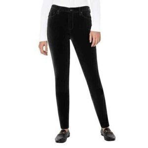 Well Worn Womens 29" In High-Rise Luxe Velvet Tapered Pants Black Size 16/36 NWT